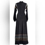 Vintage Wenjilli Chic Black and Gold Long Sleeve Maxi Dress Size undefined Photo 1