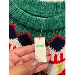 Aerie New Holiday Sweater Size Medium Christmas Nordic Stripe Fair Isle Green Photo 6