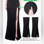 NEW Lace Sweetheart Neck Open Back Adjustable Slit Formal Gown Maxi Dress L Black Size L Photo 4