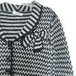 Moschino Bow Chunky Wool Knit Sweater Cardigan Gray Black Women's Size M Photo 1