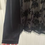 Notations  Women’s Black‎ Lace & Velvet Whimsigoth Dark Romantic Beaded Top XL Photo 2