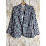Leslie Fay  Personal Skirt Suit Size 8 Plaid Check‎ WOOL-BLEND Vintage Blazer Photo 3