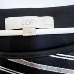 Ann Taylor LOFT  Striped Dress Women Sz LP Sleeveless Lined Black Grey Stripe Photo 4