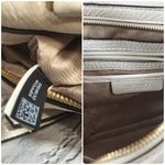 Michael Kors Julia Large Leather Satchel Cream Off White Gold Shoulder Bag Photo 10