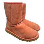 UGG  Classic‎ Short 5825 Leather Sheepskin Lined Winter Boots Pink Coral Orange 7 Photo 0