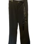 Elegant Gray Satin Bow Women's Trousers Size 8 Photo 1