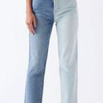 PacSun Blue Two-Tone High Rise Straight Jeans Size 25 Photo 0