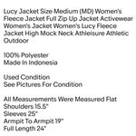 Lucy Activewear Lucy Jacket Size Medium (MD) Women's Fleece Jacket Full Zip Up Jacket Photo 3