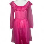 Vintage Lingerie Sleep Romper Pink Size M Photo 2