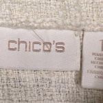 Chico's Chico’s cotton long white blazer jacket overcoat textured size 1 / medium Photo 3