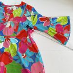 Jude Connally Colorful Floral 3/4 Bell Sleeve Kerry Dress Pockets ‎ Size MEDIUM Photo 5