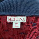 Merona Navy Ditsy Print Shawl Collar Button Up Cardigan Sweater Photo 4
