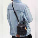 Coach NWT  Amelia Black Denim Mini Convertible Backpack Crossbody - Style CP106 Photo 1