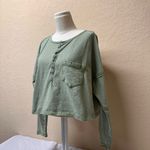 Urban Outfitters  Green Long Sleeve Henley Top Photo 1