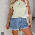 These Three Boutique  Washed Roll Up Shorts - Denim Photo 1