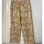 Marc New York  Wide Leg Linen Pants Beige Tropical Coconutgirl Resort Womens Med Photo 1