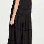 Free People Midnight Midi Dress black Swiss dot crochet ruffle cap sleeve XS Photo 1