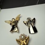 Angel Christmas Holiday Lot Of 3 Brooch Pin Angels 1 Two Tone 2 Gold Tone Photo 14