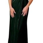 Emerald Green Velvet Flutter Sleeve V Neck Maxi Gown Evening Formal Reverly Size undefined Photo 0