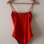 ZARA  Orange/Red Square Neck
Thong Bodysuit. Photo 4