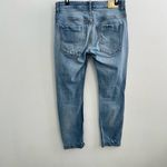 ZARA  Light Wash Blue Distressed Ripped MOM Jeans Size 4 Photo 4