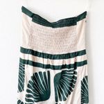 Benaar Tropical Printed Strapless Dress in Green Palm Size L Photo 5