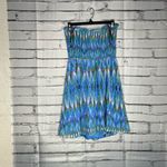 Fynn & Rose Blue Smocked Sundress Midi Dress SZ 4 Tie Photo 9