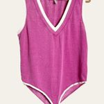 Free People Pink V-Neck Tabk Top Bodysuit Size L Photo 2