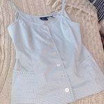 Liz Sport Vintage  button down gingham top with pockets size 6 Photo 2