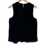 J.Crew Drapey Black Velvet‎ Peplum Sleeveless Tank Top, Size 8 Photo 6