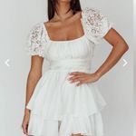 Selfie Leslie  Hold My Halo Lace Sleeve Romper White medium NWT Photo 5