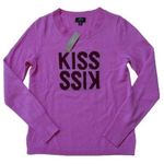 J.Crew NWT Everyday Cashmere in Kiss Vivid Fuchsia Burgundy Crewneck Sweater XS Photo 0
