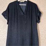 H by Halston Halston Navy Blue Midi Satin Lightweight V-neck Casual
Dress Medium Photo 2