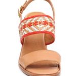 Frye Open Toe Braided Leather Amy Ankle Strap Block Heel Sandal Brown Size 8 Photo 1