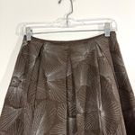 Talbots Vintage Petites Silk Taupe Brown Silver Flower Line-work Embroidered Ski Photo 2