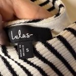 Lulus Striped Ribbed Scoop Bodysuit in Black & Cream size Small Photo 9