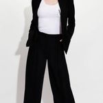 Armani Exchange  Black Elastic Waist Trousers, Wide Leg Size 8 NWT Retail $480 Photo 2
