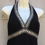 Delaru rhinestone slit black prom dress formal Size 6 Photo 2