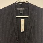 August Silk  Black Knitted Open Front Casual Long Cardigan Size Med NWT #7823 Photo 3