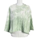 Free People  Washed Ashore Cable Knit Sweater in Candy Mint Combo XS NWT Photo 9