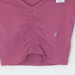 American Eagle NWT Womens Cinch Front V Neck Crop Shirt Size XS Short Sleeve Photo 3