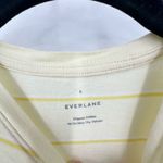 Everlane organic Cotton Crew Classic Tee Shirt Light Pastel Yellow Stripe Small Photo 2