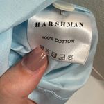 Harshman Womens Perry Cotton Tunic Light Blue White Blouse Size Medium Photo 9