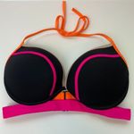 Victoria's Secret  Black, Pink, & Orange The Hottie Halter Push Up Bikini Top Photo 1