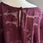 Torrid Top Womens 2X Abbey Chiffon Clip Floral Maroon Burgundy Burnout Sheer Photo 5