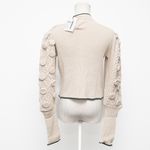 Mutma Alo Beige Ribbed Zip Front Cardigan Medium Photo 2