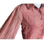 Lulus Womens  Positive Influences Blush Pink Dotted Long Sleeve Button-Up Top - X Photo 5
