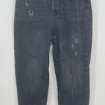 ZARA Mom Jeans Size 0 Black Faded High Rise Tapered Barrel Leg Pleated Q0004 Photo 0