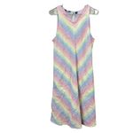 Lands' End  Rainbow‎ Chevron Stripe Linen Sleeveless Shift Dress MEDIUM Pride Photo 5