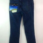 Tahari  6 32x26 Mystical Rainbow Dark Wash Crop Painted Pocket Jeans Photo 0